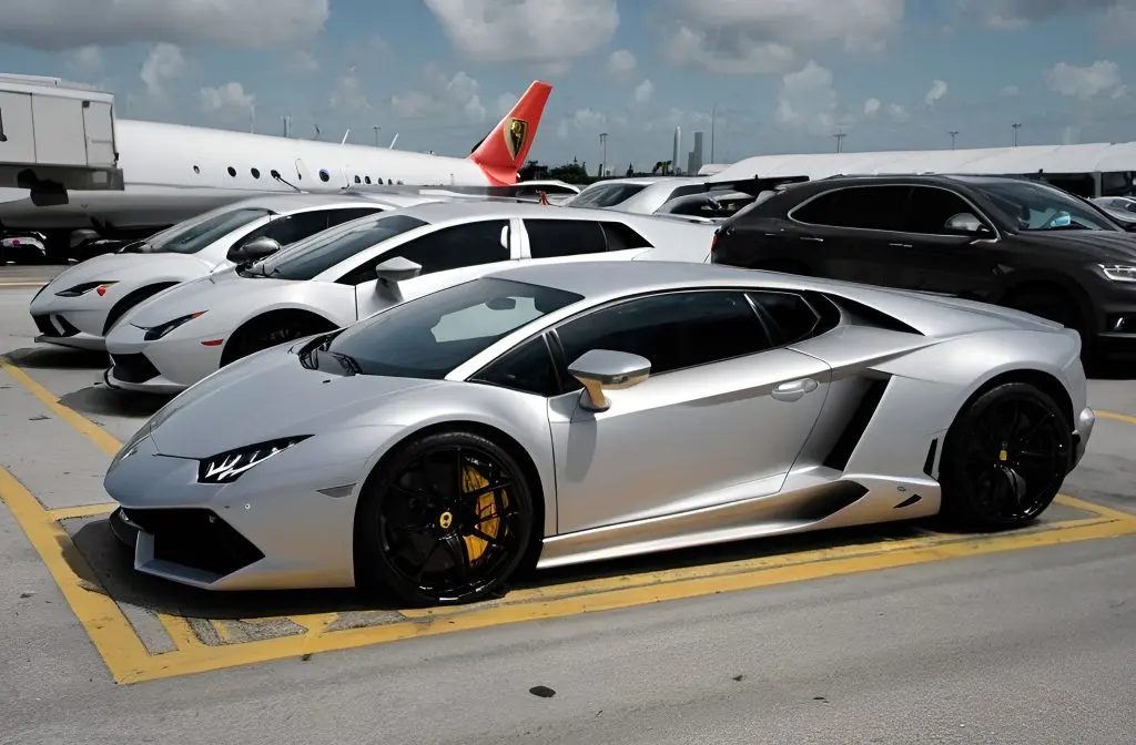 Lamborghini Parked At Miami Airport